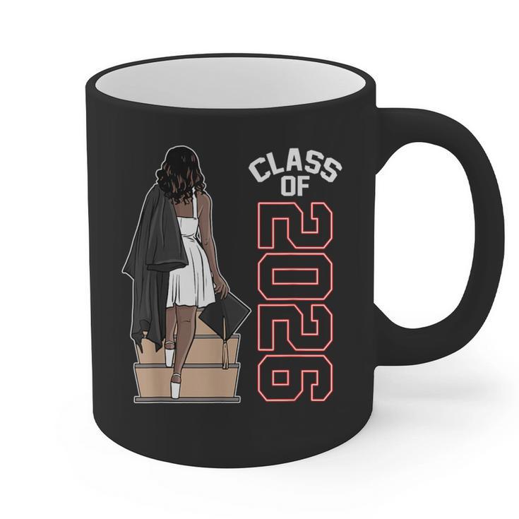 Senior Class Of 2026 Melanin Girl 2026 Graduation Graphic Print Coffee Mug