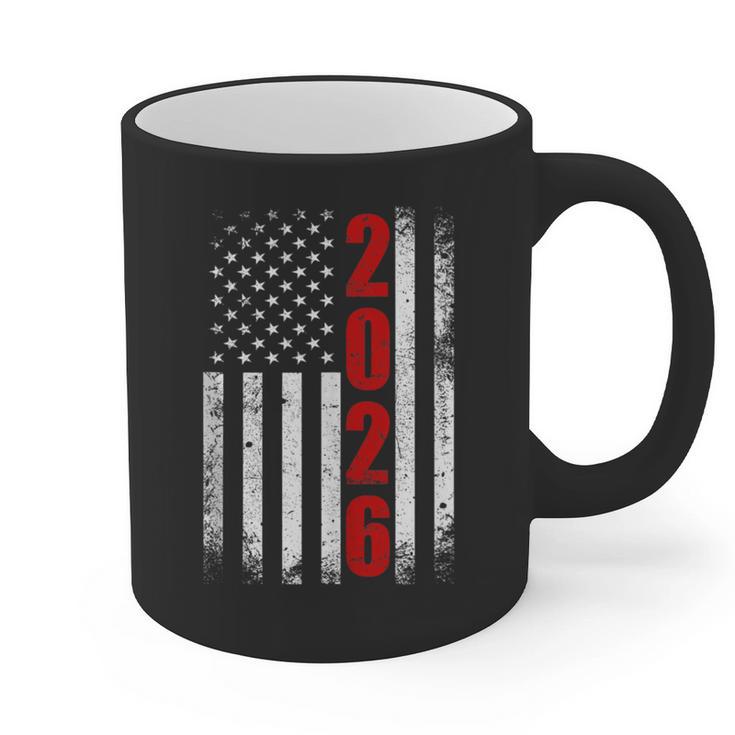 Senior Class Of 2026 Patriotic American USA Flag Graduation Graphic Print Coffee Mug