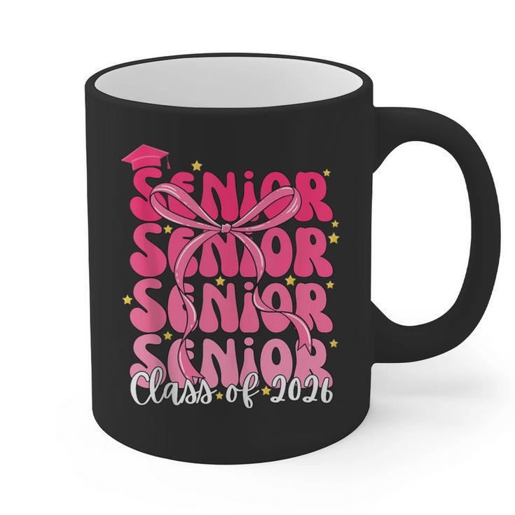Senior Class Of 2026 Pink Coquette Bow Graduation 2026 Graphic Print Coffee Mug