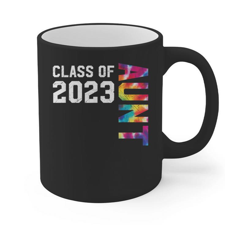 Senior Graduation Class Of 2023 Aunt Senior Tie Dye Graphic Print Coffee Mug