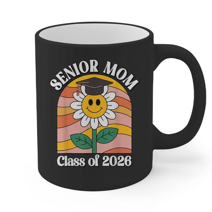 Senior Mom Class Of 2026 Daisy Flower Retro Graduation Graphic Print Coffee Mug