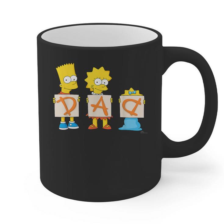 The Simpsons Father's Day Bart Lisa Maggie Dad Birthday Graphic Print Coffee Mug