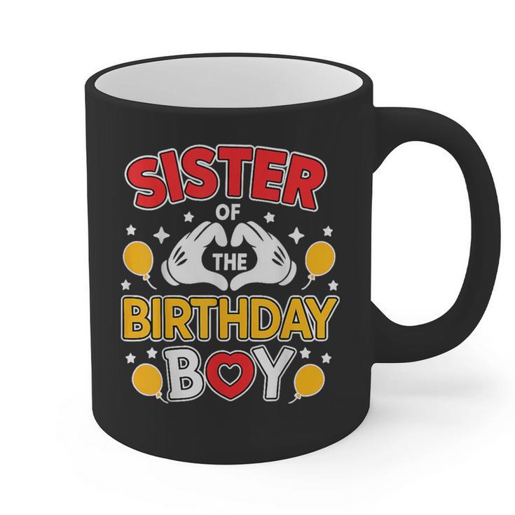 Sister Of The Birthday Boy Family Matching Dad Mom Graphic Print Coffee Mug