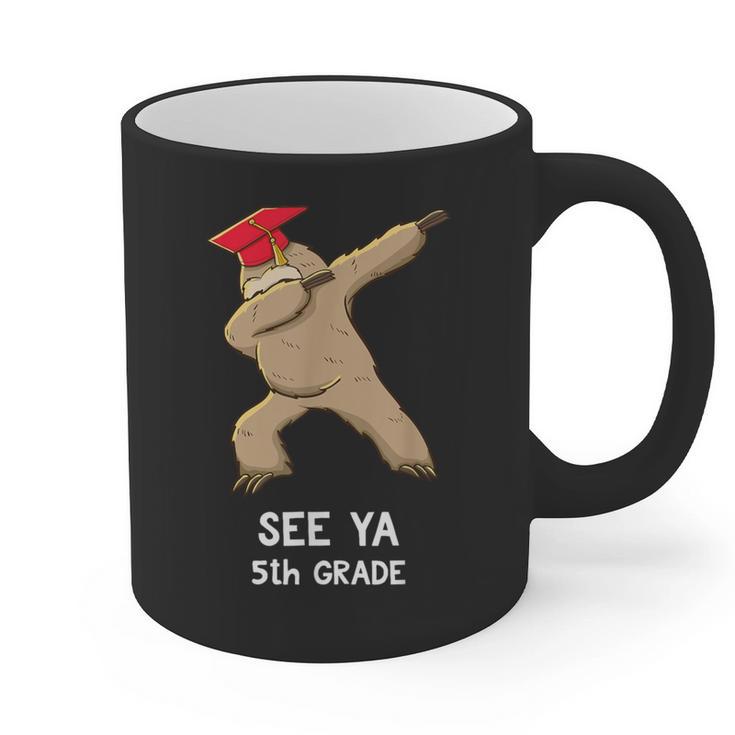 Sloth Dabbing 5th Grade Graduation Shirt Fifth Grade Grad Graphic Print Coffee Mug