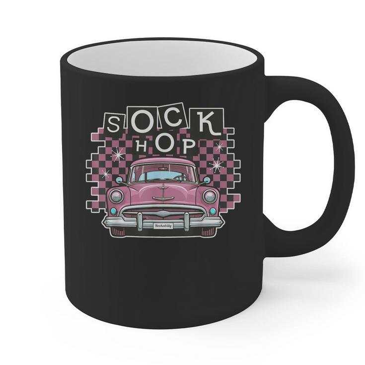 Sock Hop 50s Classic Car Nostalgia 1950s Greaser Graphic Print Coffee Mug