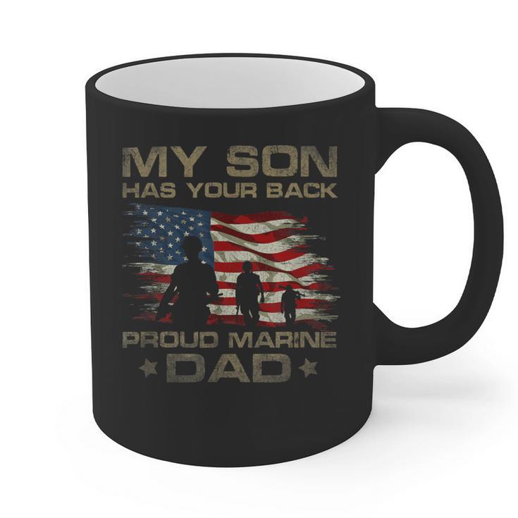My Son Has Your Back Marine Dad Camouflage Graphic Print Coffee Mug