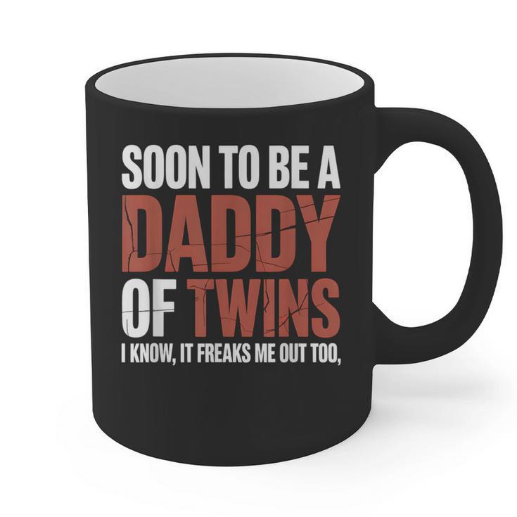 Soon To Be Dad Twins Fatherhood Pregnancy Announcement New D Graphic Print Coffee Mug