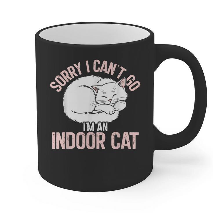 Sorry I Can't Go I'm An Indoor Cat Lazy Humor Introvert Cat Graphic Print Coffee Mug