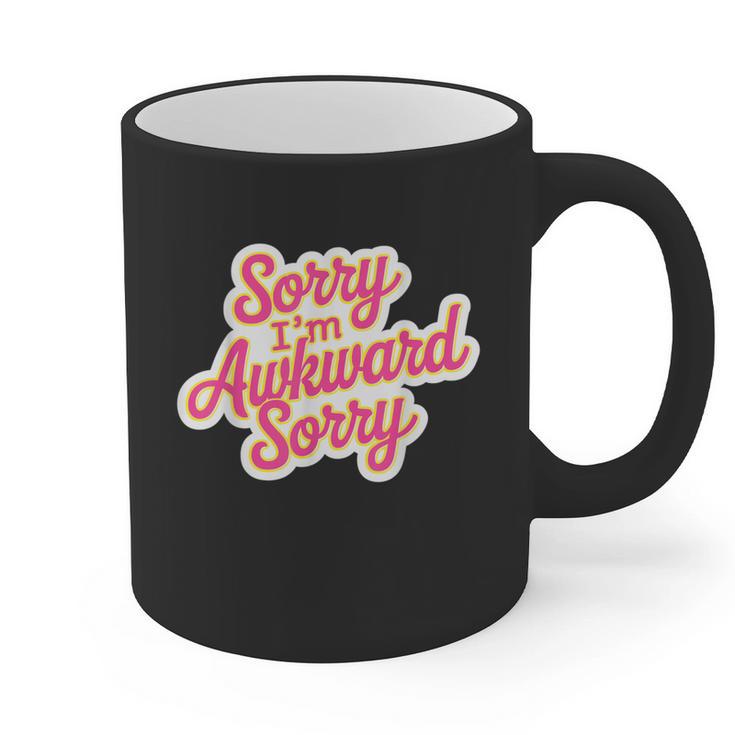 Sorry I'm Awkward Sorry Introvert Humor Graphic Print Coffee Mug