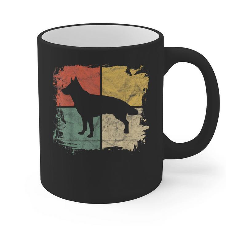 Square Retro German Shepherd Owner Dog Shepard Dad Mom Graphic Print Coffee Mug