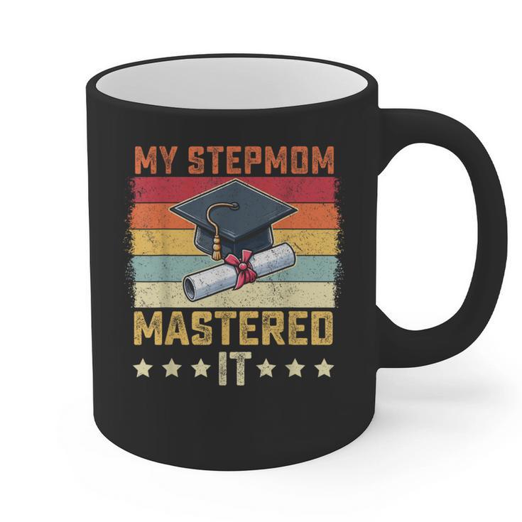 My Stepmom Mastered It Master's Degree Graduation Vintage Graphic Print Coffee Mug