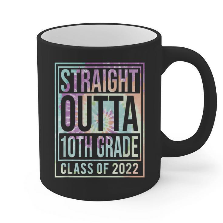 Straight Outta 10th Grade Class Of 2022 School Graduation Graphic Print Coffee Mug