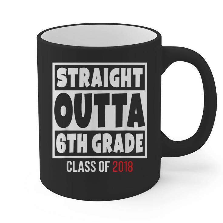Straight Outta 6th Grade Class Of 2018 Graduation Shirt Graphic Print Coffee Mug
