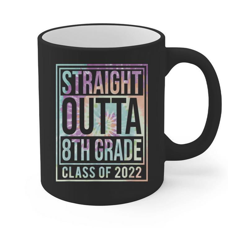 Straight Outta 8th Grade Class Of 2022 School Graduation Graphic Print Coffee Mug