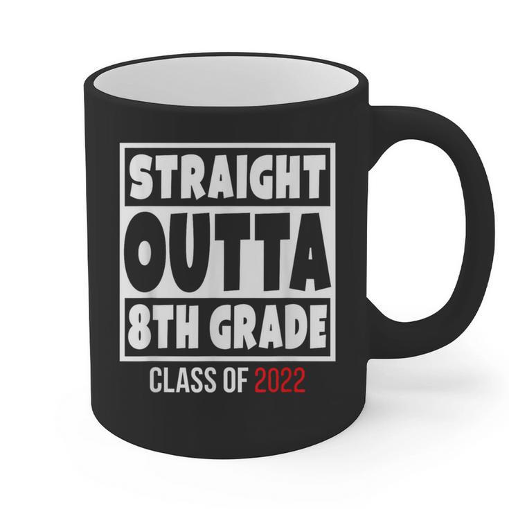 Straight Outta 8th Grade Class Of 2022 Shirt Graduation Graphic Print Coffee Mug
