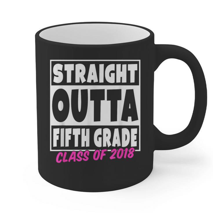 Straight Outta Fifth Grade Class Of 2018 Graduation Graphic Print Coffee Mug