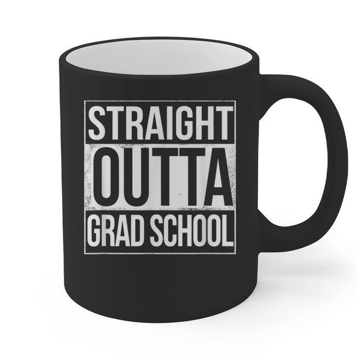 Straight Outta Grad School Graduation T Shirt Gift Graphic Print Coffee Mug