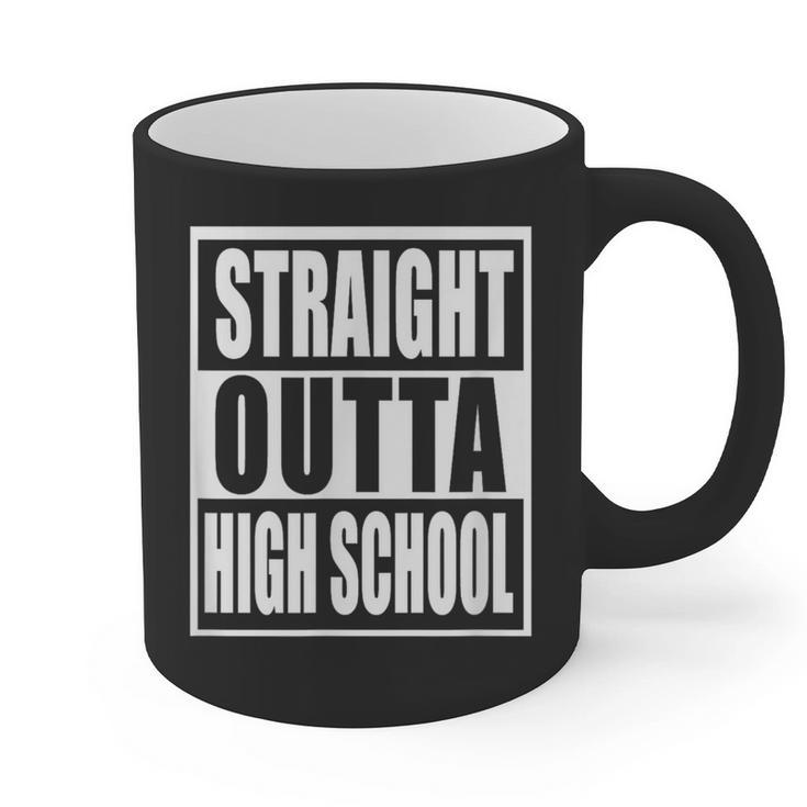Straight Outta High School Graduation Apparel For Seniors Graphic Print Coffee Mug