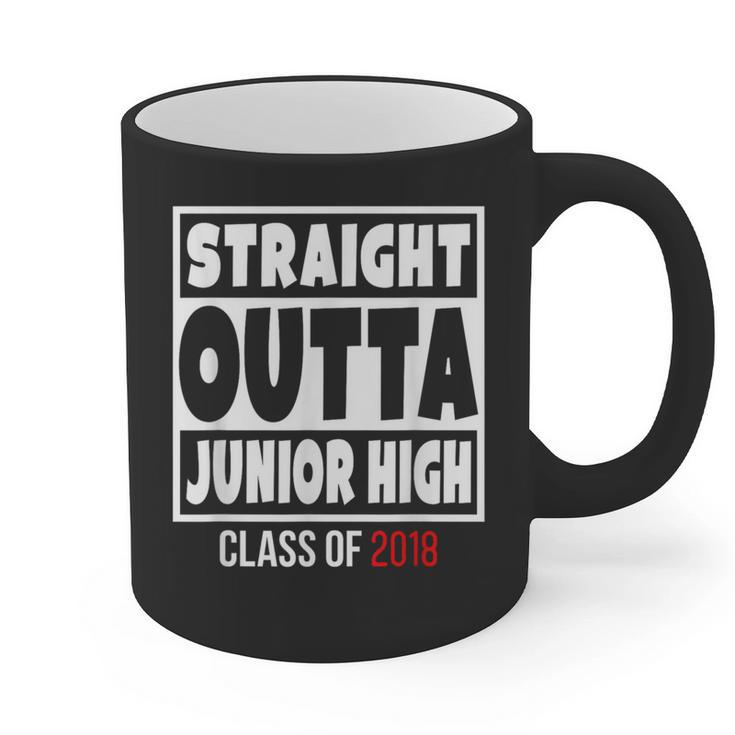 Straight Outta Junior High Class Of 2018 Graduation Shirt Graphic Print Coffee Mug