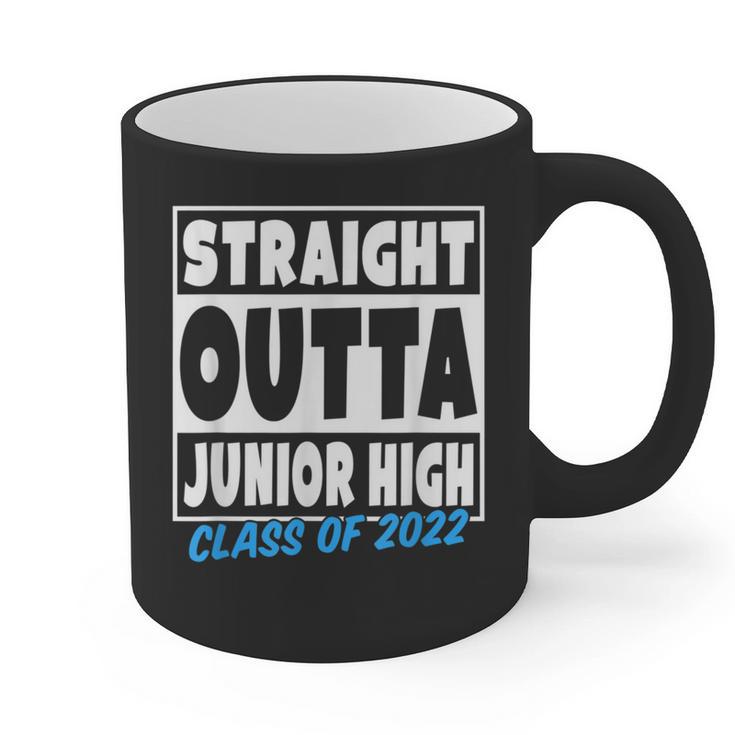 Straight Outta Junior High School Graduation Class Of 2022 Graphic Print Coffee Mug