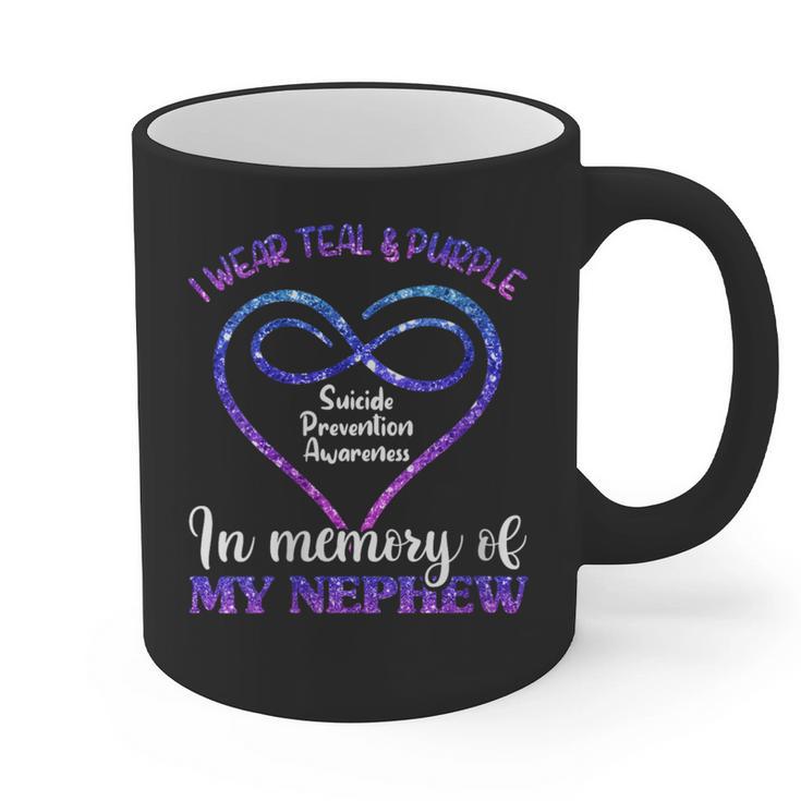 Suicide Prevention Shirt Teal & Purple In Memory Of Nephew Graphic Print Coffee Mug