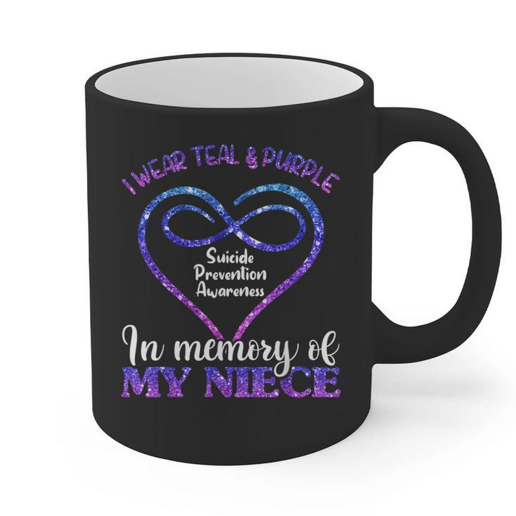 Suicide Prevention Shirt Teal & Purple In Memory Of Niece Graphic Print Coffee Mug Suicide Prevention Shirt Teal & Purple In Memory Of Niece Graphic Print Coffee Mug
