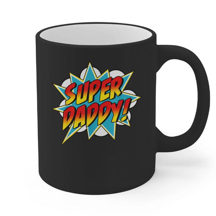 Super Daddy Comic Book Superhero Father's Day Graphic Print Coffee Mug
