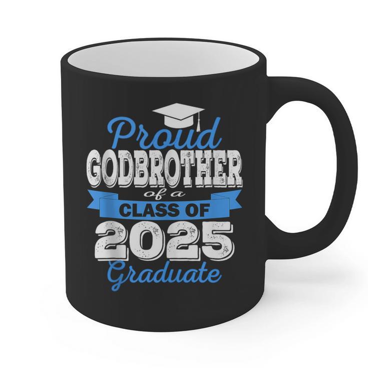 Super Proud Godbrother Of 2025 Graduate Graduation Family Graphic Print Coffee Mug