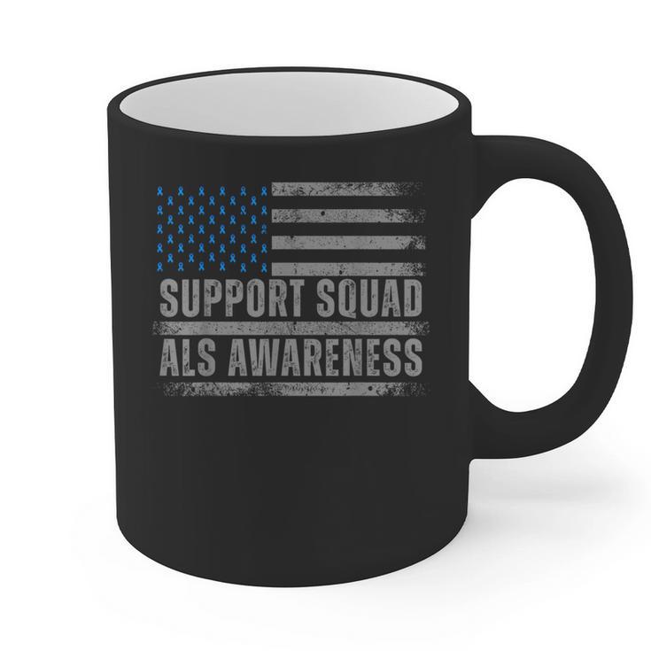Support ALS Awareness Month USA American Flag Men Dad Graphic Print Coffee Mug