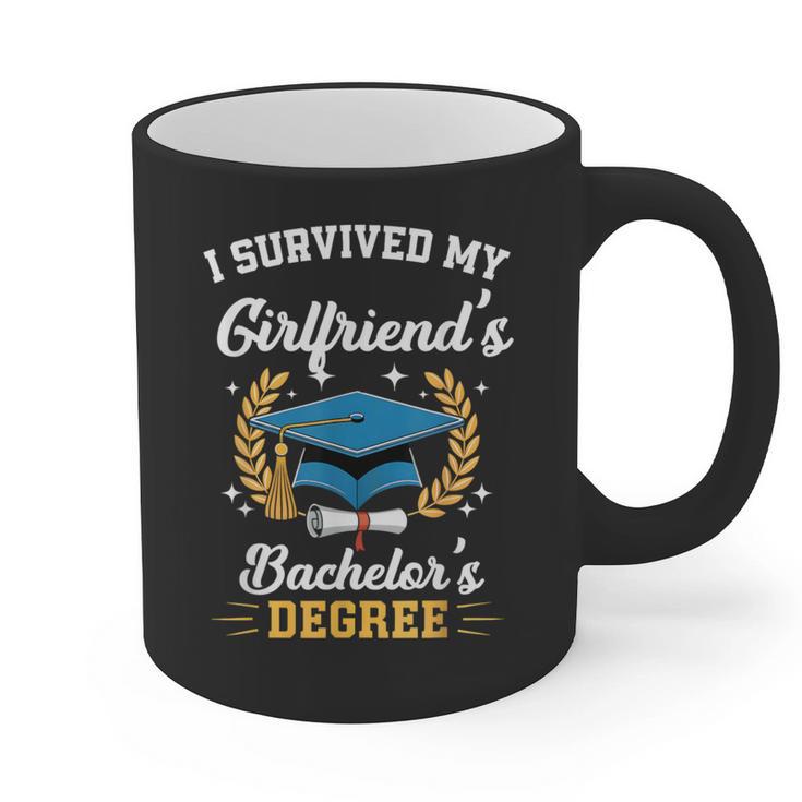 I Survived My Girlfriend's Bachelor's Degree Graduation Graphic Print Coffee Mug