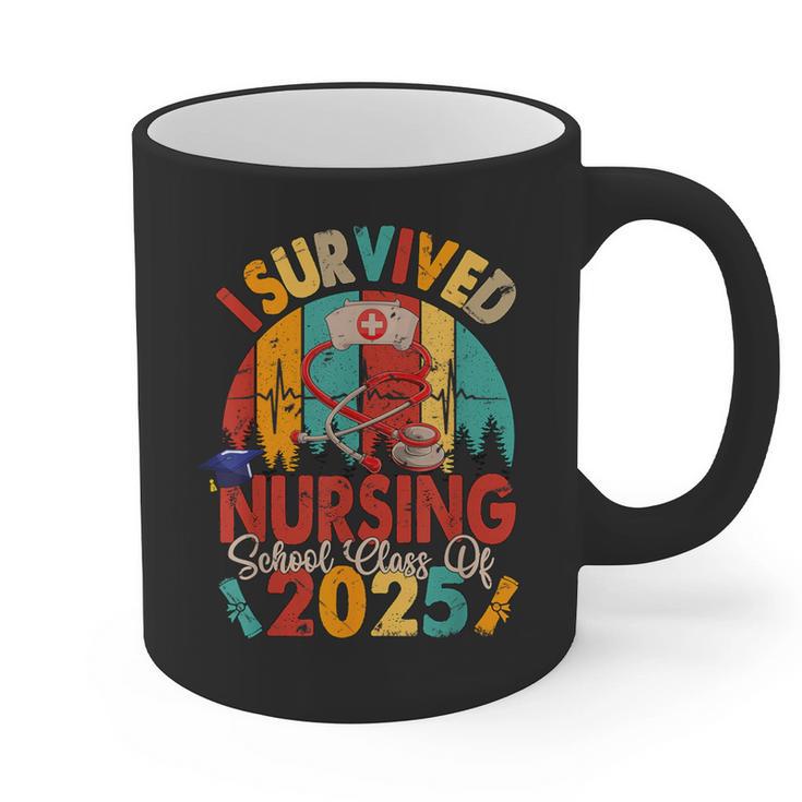 I Survived Nursing School Class Of 2025 Proud Graduation Graphic Print Coffee Mug