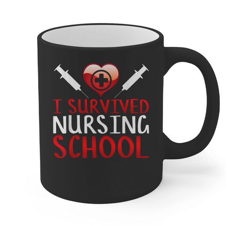 I Survived Nursing School Graduation Cool Graphic Print Coffee Mug