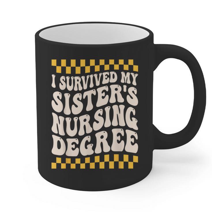 i Survived My Sisters Nursing Degree School Graduation Party Graphic Print Coffee Mug