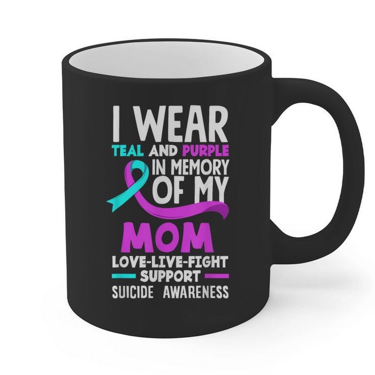 Teal & Purple In Memory Of My Mom Suicide Prevention Graphic Print Coffee Mug