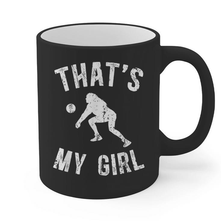 That's My Girl Volleyball Dad Of A Volleyball Player Father Graphic Print Coffee Mug