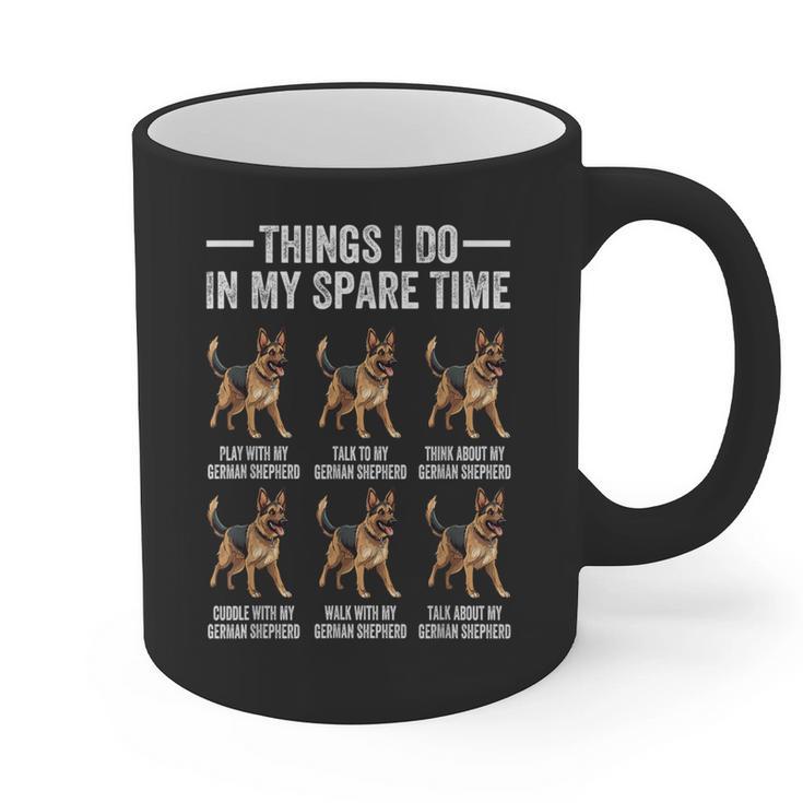 Things I Do In My Spare Time German Shepherd Dog Dad Mom Graphic Print Coffee Mug