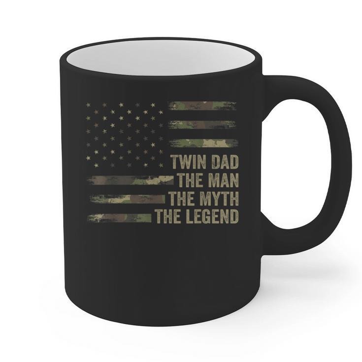 Twin Dad Camo USA Flag Twin Dad The Man The Myth The Legend Graphic Print Coffee Mug