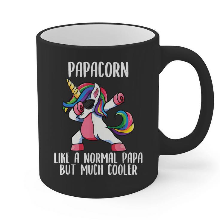 Unicorn Dad Girl Birthday Party Clothing Papacorn Graphic Print Coffee Mug