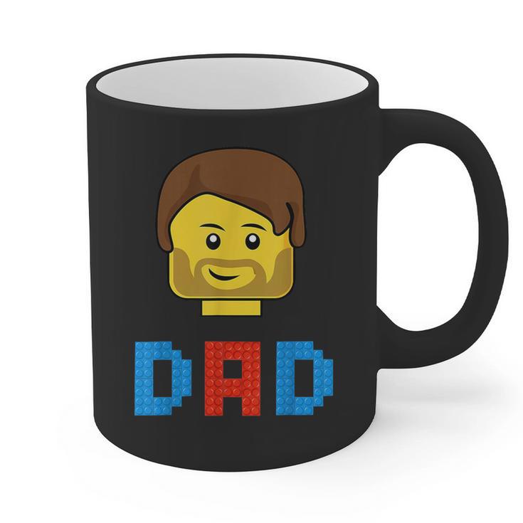 Unique Family Dad Master Builder Building Bricks Blocks Graphic Print Coffee Mug