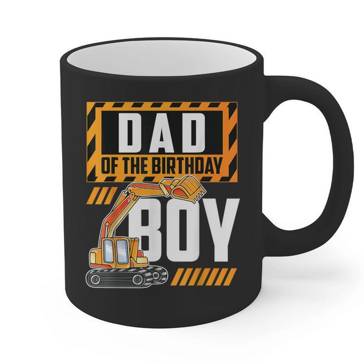 Vehicle Construction Excavator Dad Of The Birthday Boy Small Graphic Print Coffee Mug