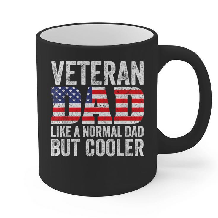 Veteran Dad Like A Normal Dad But Cooler American Flag Graphic Print Coffee Mug