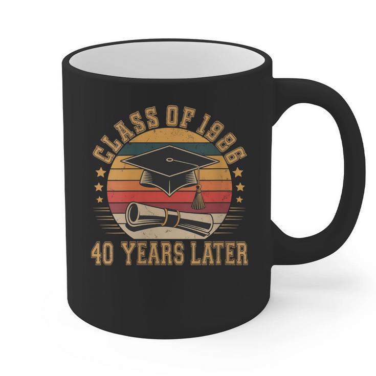 Vintage Class Of 1986 40 Years Later Reunion 40th Graduation Graphic Print Coffee Mug