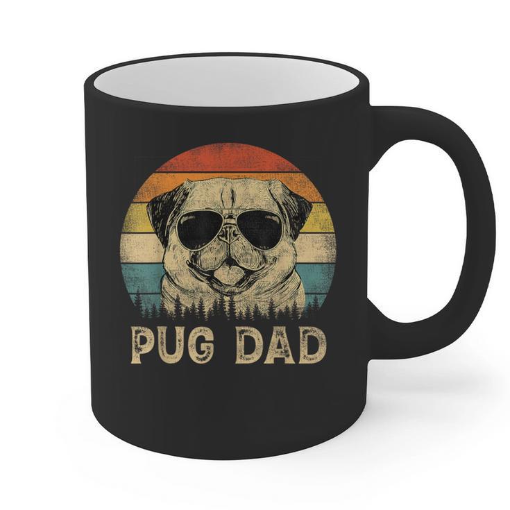 Vintage Pug Dad Dog Lovers Father's Day Tee Graphic Print Coffee Mug