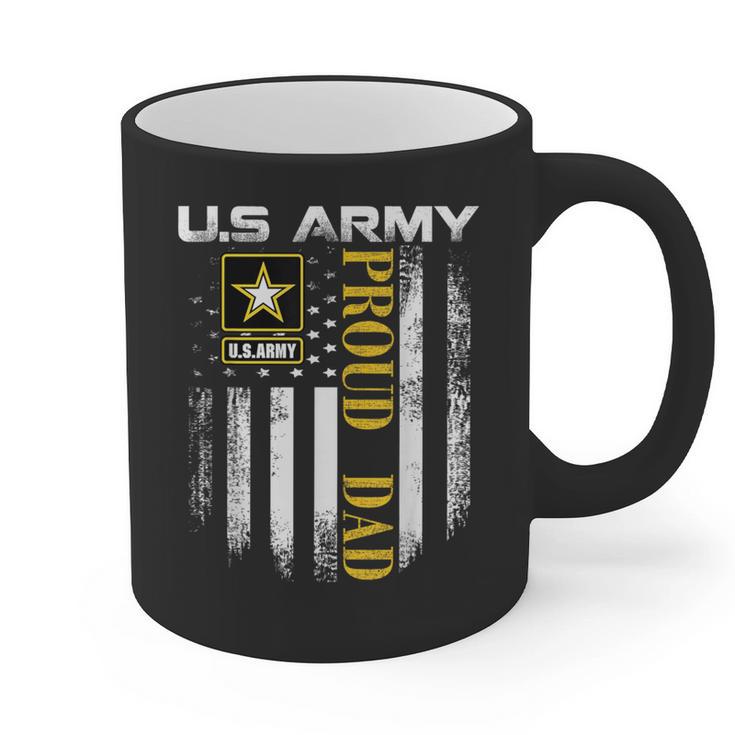 Vintage US Army Proud Dad With American Flag Graphic Print Coffee Mug Vintage US Army Proud Dad With American Flag Graphic Print Coffee Mug