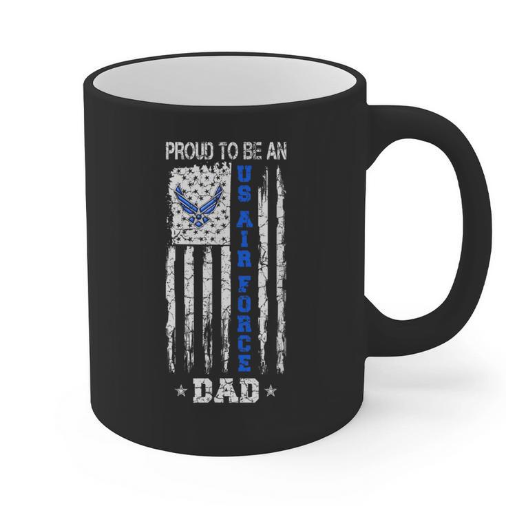 Vintage USA Flag Proud To Be An US Air Force Dad Graphic Print Coffee Mug