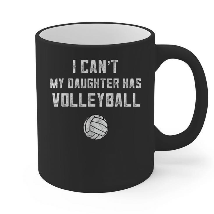 Volleyball Dad Men I Can't My Daughter Has Volleyball Mom Small Graphic Print Coffee Mug