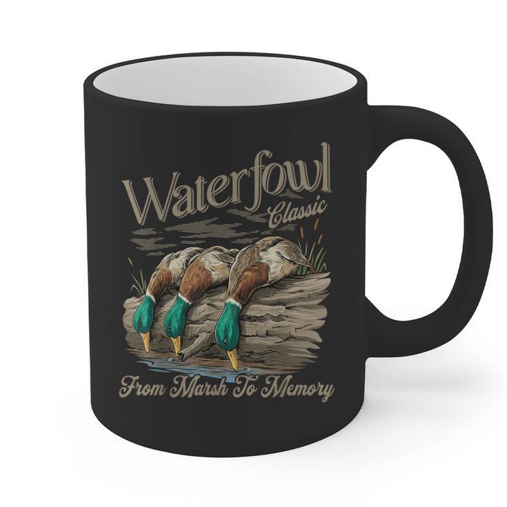 Waterfowl Classic Duck Hunting Marsh To Memory Mallard Graphic Print Coffee Mug