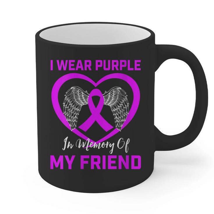 I Wear Purple In Memory Of Friend Alzheimers Heart Graphic Graphic Print Coffee Mug