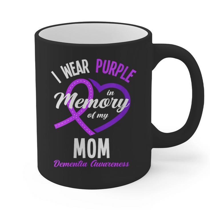 I Wear Purple In Memory For My Mom Dementia Awareness Graphic Print Coffee Mug