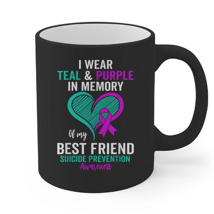 I Wear Teal And Purple In Memory Of My Friend Mental Health Graphic Print Coffee Mug